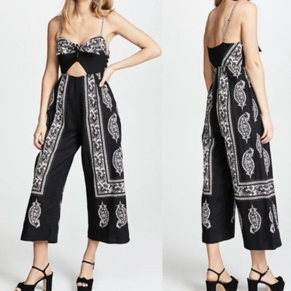 Free People Feel the Sun Black Jumpsuit